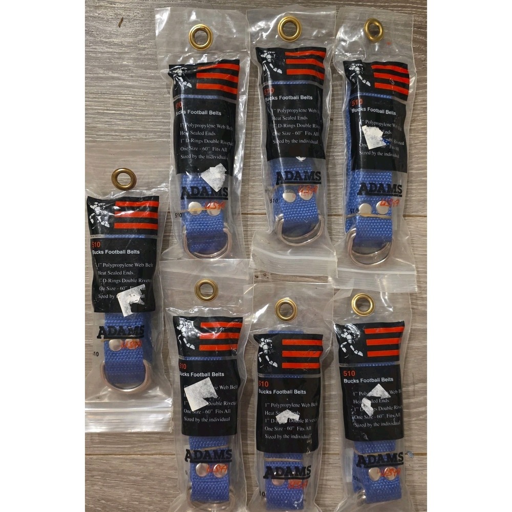 NEW Set Of 7 Adams USA 510 Bucks 60" Football Belts‎ Blue